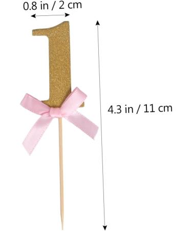 Gadpiparty 10 Pcs First Birthday Wedding Fondant Topper Baby Shower 1st Birthday 1 Year One Year Old Birthday Cake Picks Stick Glitter Cupcake Picks Cakes Cake Topper Insert Card Number - Buy Online on SooperMarket.com