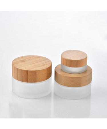 1PC 100ml/3.5oz Empty Translucent Frosted Glass Round Cream Jar with Wood Grain Lid Refillable Travel Makeup Cosmetic Face Lotion Cream Emulsion Container Bottle Storage Pot with Inner Linner - Buy Online on SooperMarket.com