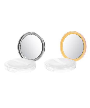 PLAFOPE 2pcs Powder Box Empty Box Portable Makeup Organizer Loose Powder Compact Flour Containers Bottle As