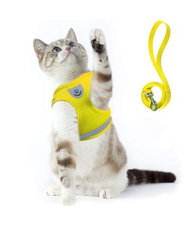 Supet cat dishes Breaking-out cat linen with dishes for cats soft cats vest for kitten dogs chihuahua (m yellow) m (breast size: 33-38 cm) yellow
