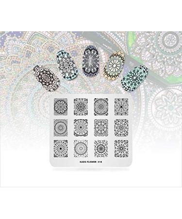 Alexnailart Nail Art Stamping Plate Flowers Kaleidoscope Template Image Plate Nail Art Tools (FL018) - Buy Online on SooperMarket.com