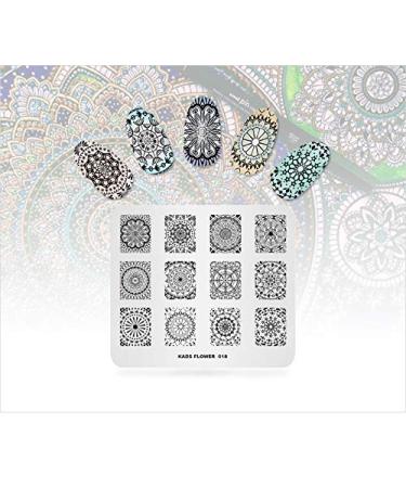 4pcs Nail Art Stamping Plates - Geometric Texture Wreath Pattern Templates for DIY Nail Design | International Shipping Available - Buy Online on SooperMarket.com
