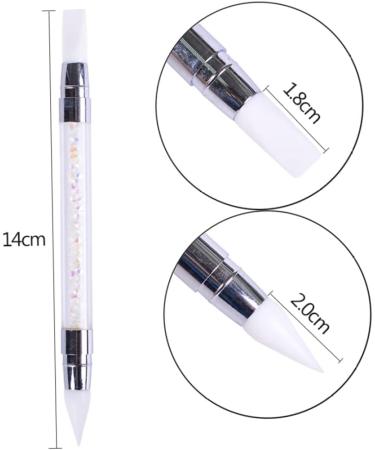 1PC Nail Art Sculpture Pens Silicone Dual Head Manicure Carving Pen Rhinestone Beads Picker Tool - Buy Online on SooperMarket.com