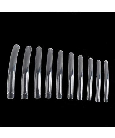 Yimart  100pcs White/Clear/Natural Extra Long Curve Nail Tip UV Gel French Acrylic False Nail Art Salon long Tips (Clear)