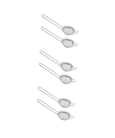 GANAZONO 6 Pcs Reptile Sand Shovel Reptichip Strainers Fine Mesh Pet Poo Shovel Silver Stainless Steel 20X7X3CMx3pcs Silverx3pcs