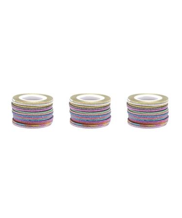Multicolored Nail Art Striping Tape Set - 3 Set, Wide Application, Fashionable & Unique Design, Good Gifts - Random Color 2MM x 3Set - Buy Online on SooperMarket.com
