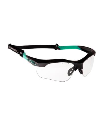 Exel Floorball/Unihockey Guardian glasses Eyeguard for youth and adults IFF tested with neck band and glasses cleaning cloth Black/MINT