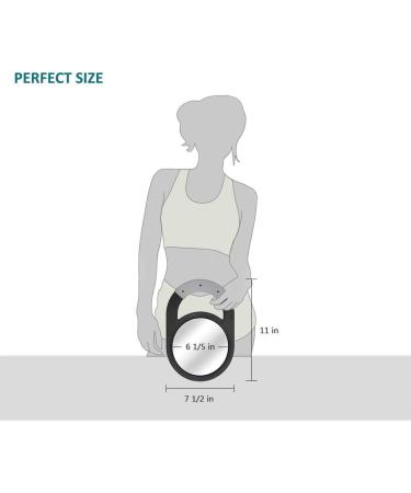 Shatterproof Unbreakable Hand Mirror with Anti-Slip Silicone Handle Grip - Black - Buy Online on SooperMarket.com