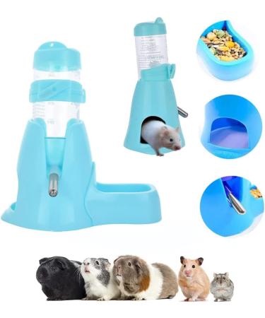 Norhogo Hamsters Water Bottle & Food Dispenser with Stand 80ml - Blue | Small Animals Guinea Pig Rat Rabbit Dwarf Gerbil Chinchilla - Buy Online on SooperMarket.com