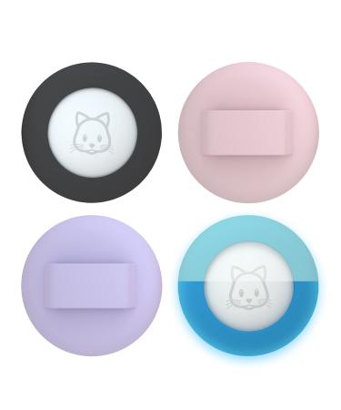 2022 Airtag cat necklace holder small air day cat neckband compatible with Apple Airtag GPS tracker dogs pet collapse within 0.95 cm (3/8 inches) (black & pink & lumiblau) black pink purple lumiblue