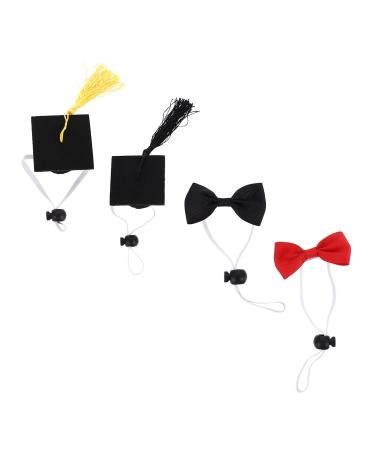 STOBOK 4Pcs Pet Graduation Caps Dog Graduation Hats with Bow Tie Graduation Party Accessories Costume Props
