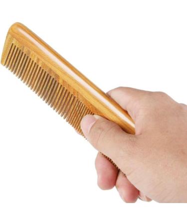 Onedor Handmade 100% Natural Green Sandalwood Hair Combs - Anti-Static Sandalwood Scent Natural Hair Detangler Wooden 2 in 1 Comb (Fine with Wide Tooth) - Buy Online on SooperMarket.com