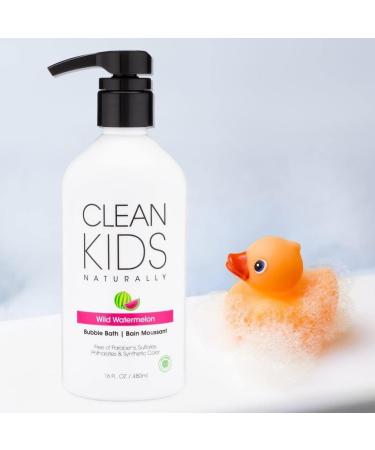 Clean Kids Naturally Wild Watermelon Bubble Bath 16oz - Gentle & Fun Bath Time Essential - Buy Online on SooperMarket.com