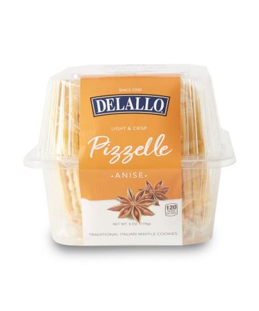 DeLallo Anise Pizzelles, Light & Crisp Italian Waffle Cookies, 6oz, 2-Pack 6 Ounce (Pack of 2)