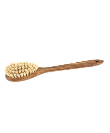 Iris Hantverk Oak and Horse Hair/Tampico Bath Brush with Handle