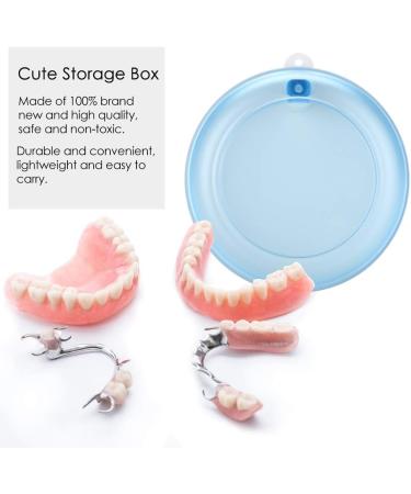 Portable Dnom Dose Orthodontic Holder | Suitcase for Storing & Cleaning Dentures | Rotating Tooth Storage Box - Sweet Blue - Buy Online on SooperMarket.com