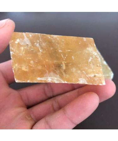 1pcs Crystal Stone Calcite Quartz Stone Rhombus Raw Specimen Natural Yellow calcspar Gemstone - Buy Online on SooperMarket.com