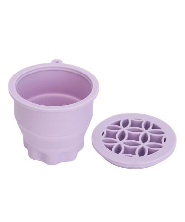 Buy Portable Silicone Makeup Brush Cleaner Cup - Drying Rack & Scrubber Bowl in Purple | Best Brush Cleaning Tool Online - Buy Online on SooperMarket.com