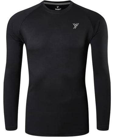 Youper Youth Thermal Compression Shirt - Long Sleeve Fleece Baselayer, Black - Youth Small - Buy Online on SooperMarket.com