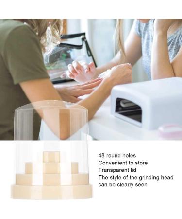 Nail Drill Bits Holder Polishing Grinding Wheel Bits Head Holder Nail Drill Holde 48 Holes for Nail Art Drill Bits for Nail Salon Nail Art School(MTJ-3/beige) - Buy Online on SooperMarket.com