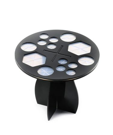 1PC Makeup Brush Holder Tree 14 Holes Brush Drying Organizer Acrylic Base Makeup Brush Stand Air Drying Tower Cosmetics Brush Tree(Black) make up brush holder organizer