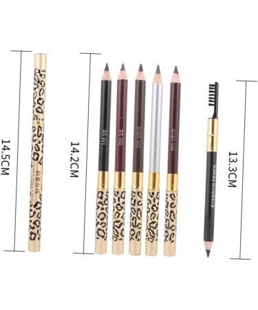 WOONEKY 4 Pcs Makeup Eyebrow Pencils Eyebrow Brush Pen Eyebrow Makeup Leopard Uk Eyeliner Kit Brown - Buy Online on SooperMarket.com