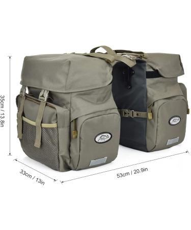 Lixada 50L Waterproof Bike Pannier Bag | Large Capacity Bicycle Trunk Bag | Army Green - Buy Online on SooperMarket.com