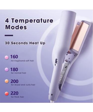 Rommantic French Egg Roll Curling Iron 32mm Curling Wand V-Shape Ceramic Big Waves Hair Crimper Adjustable Temperature Waver Curling Iron Wand Egg Roll Hair Curler for Long Short Hair (Pink) - Buy Online on SooperMarket.com