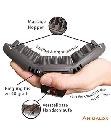 Animalon Careflex Massage Striegel | Ergonomic Massage Brush for Easy Fur Care | Flexible Design with Velcro Fastener - Buy Online on SooperMarket.com