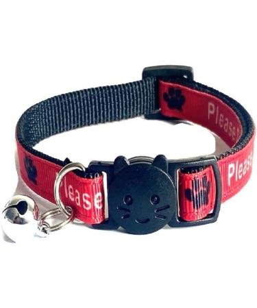 Worded Cat Collars Please Do Not Feed Me/I Am Microchipped | Safe Quick Release Breakaway Buckle | Zacal Cat Collars - Red Please Do Not Feed Me Red Please Do Not Feed Me (Pack of 3) - Buy Online on SooperMarket.com
