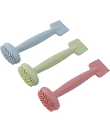 gernie 3Pcs Silicone Facial Brush 3Pcs Silicone Facial Brush Double Head Spatula Scoop Facial Cleansing Brush Cleaning for Beauty Salon Apply Mud Mask - Buy Online on SooperMarket.com