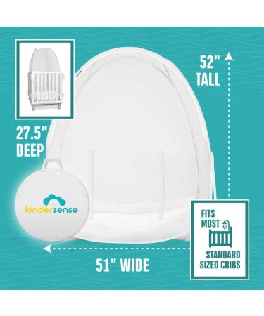 KinderSense Baby Safety Crib Tent - Premium Toddler Crib Topper | White Wave Canopy | Keep Baby Secure and Safe - Buy Online on SooperMarket.com