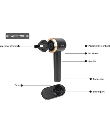 Cordless Negative Ion Hair Dryer with Digital Screen Charging Blow Dryer with Nozzle Quick Heat Up & Constant Temperature Fast Drying Lightweight Travel Hairdryer for Home Travel US Plug 100-240V - Buy Online on SooperMarket.com