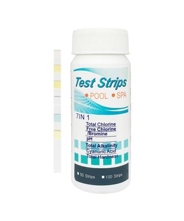 Dajidafu 50piece Easy-to- Test Strips For Precise And Convenient Measurements Water Test Strips PE Pool Test Strip Ph Test Strips seven-in-one 50 pieces/canister seven-in-one 50 pieces/canister
