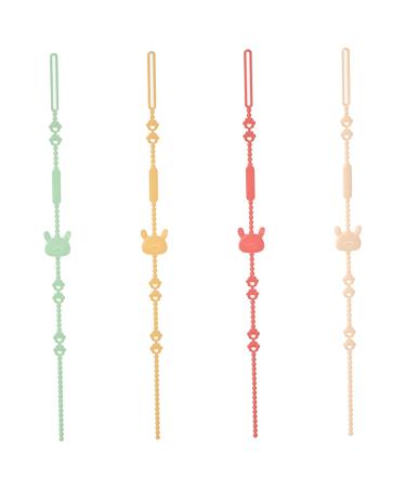 Buy 4pcs Silicone Pacifier Holder Clips - Safe Stretchable & Adjustable Toy Straps for Babies - International Shipping - Buy Online on SooperMarket.com