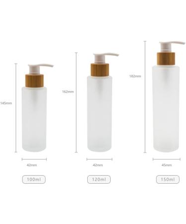 1PCS 150ml/5oz Frosted Glass Pump Bottles Empty Refillable Press Pump Bottle with Bamboo Pump Head Toiletries Storage Containers for Shampoo Essential Oils Shower Gel Hand Wash Lotion Dispenser - Buy Online on SooperMarket.com