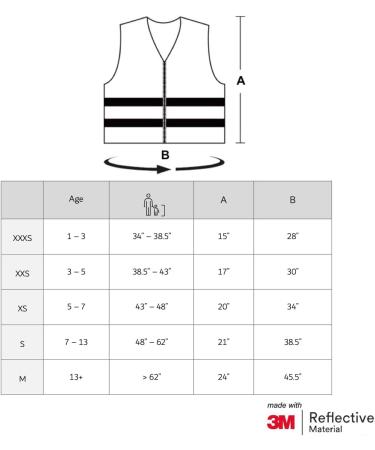 Salzmann 3M Reflective Warning Vest for Children - Zippered 4 Colors Size 3XS - Safe and Stylish - Buy Online on SooperMarket.com