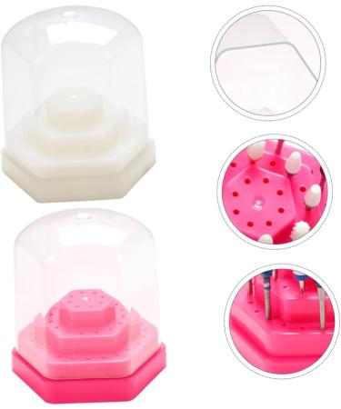 Beavorty 2PCS grinding head storage box Nail Drill Bit Container nail drill bits stand nail grinding organizer Nail Drill Bits Display stand nail bit white multicolor set plastic - Buy Online on SooperMarket.com