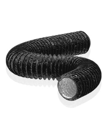 HG power exhaust hose 150mm length 5m flexible PVC aluminum tube ventilation hose Sound insulated heat insulation aluminum flex hose exhaust air pipe for exhaust air valves Long: 5m/16ft & diameter: 150mm/6-inch black