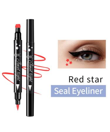 Go Ho Red Star Stamp Liquid Eyeliner | Waterproof & Smudge-proof Long-lasting Eye Makeup | Double-Sided Seal | 1 PC - Buy Online on SooperMarket.com