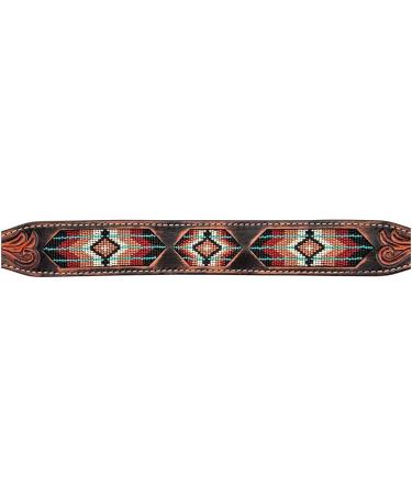 Circle Y Distressed Southwestern Beaded Horse Breast Collar - Turquoise/Brown/White - One Size - Buy Online on SooperMarket.com