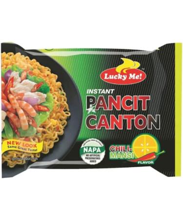 Lucky Me! Pancit Canton Spicy Instant Noodles Chilimansi Flavour 60g (Pack of 24) HALAL - Buy Online on SooperMarket.com