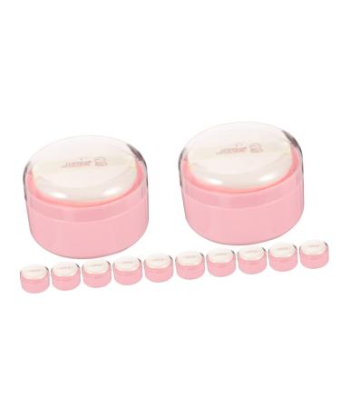 Kisangel Plastic Containers 12 Pcs Body Powder Puff Box Baby Powders Charming Pink Child Synthetic Sponge Baby Powder 8x6cmx2pcs Pinkx2pcs