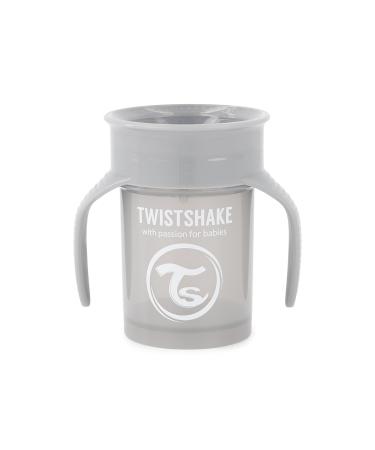 Twistshake - 360 Cup 6+m Pastel Grey Black