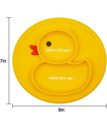 Qshare Toddler Plate - BPA-Free Suction Plate for Kids - Yellow Silicone Placemat 9x6x1.4 inch - Buy Online on SooperMarket.com