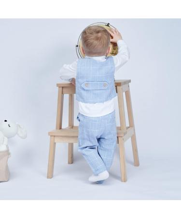Famuka Baby Boys Gentleman Suit Blazers Toddler Tuxedo Set - Blue - Buy Online on SooperMarket.com