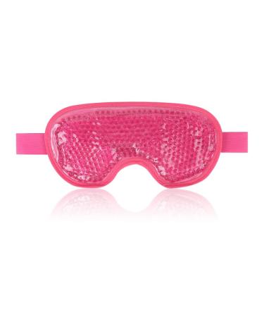 NEWGO Cooling Eye Mask for Puffy Eyes Reusable Hot Cold Therapy Gel Cold Eye Mask for Migraine Headache Dark Circles Dry Eyes Swollen Eyes Sinus Pain Rose Red