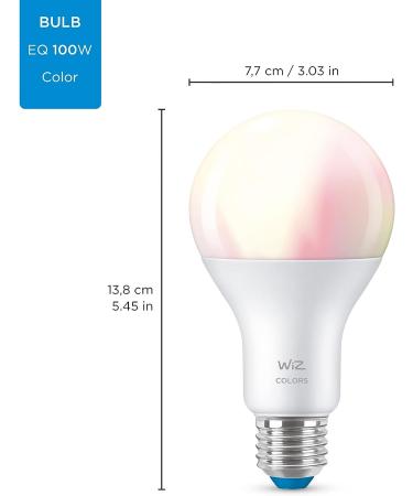 WiZ Connected Color High Lumen 100W A21 Smart WiFi Light Bulb  16 Million Colors  Compatible with Alexa and Google Home Assistant  No Hub Required  1 Bulb A21 Color 1 Count (Pack of 1) - Buy Online on SooperMarket.com
