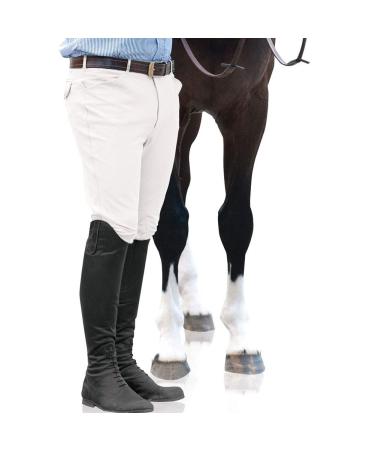 Ovation EuroWeave Knee Patch Breech - Mens - WHITE