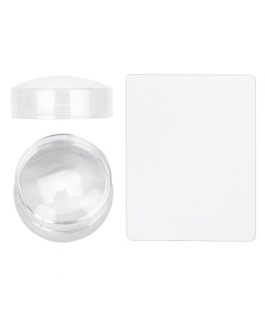 Premium Silver Nail Art Stamper with Lid & Scraper - Perfect for Salons & DIY Enthusiasts | International Shipping Available - Buy Online on SooperMarket.com